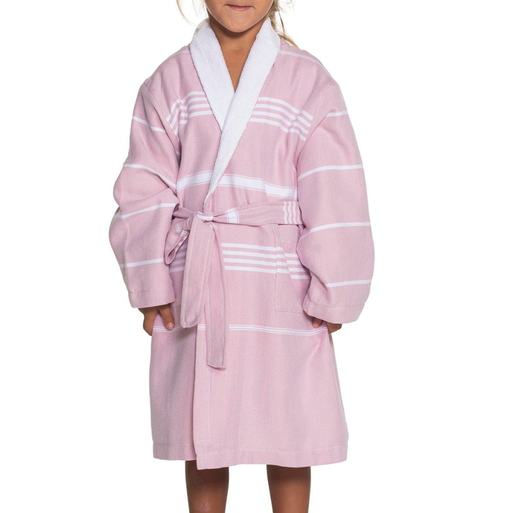 Peignoir pour enfants Leyla avec doublure Terry, rose